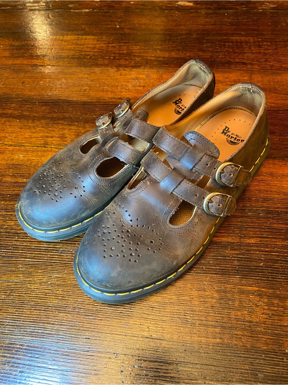 Dr. Martens Mary Jane Heels in Tan Leather
